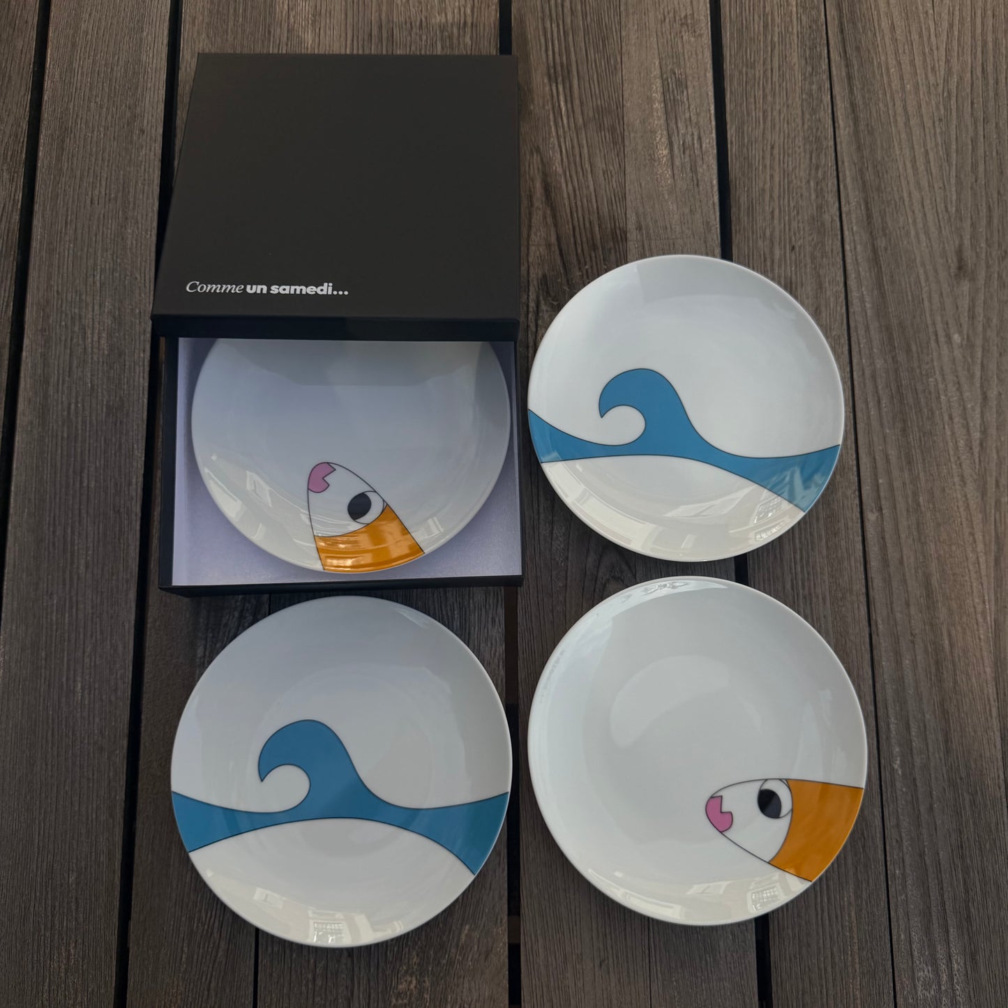 Lot de 4 assiettes sardines