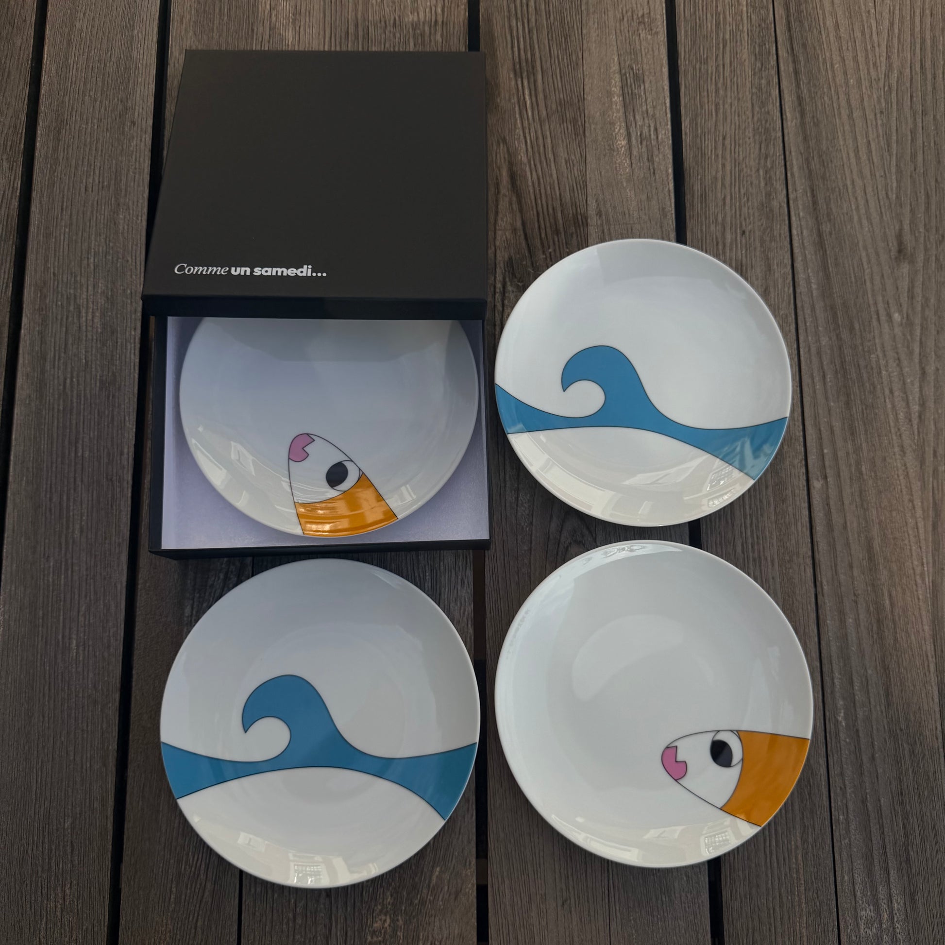 Lot de 4 assiettes sardines
