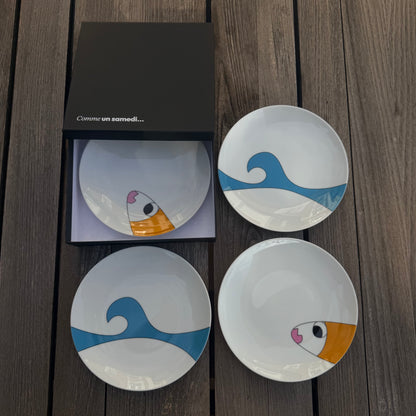 Lot de 4 assiettes sardines